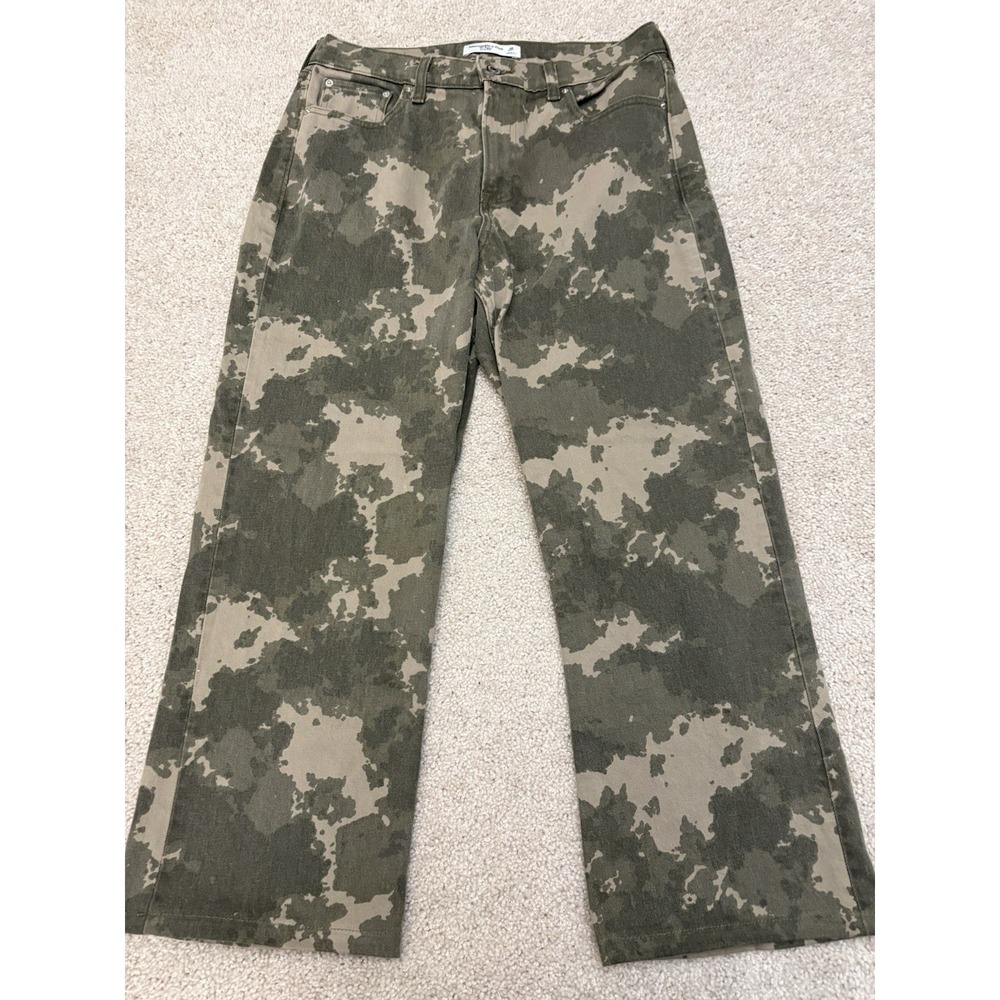 Women's Abercrombie & Fitch Camo The Baggy Low Rise Jeans Curve Love Size 28